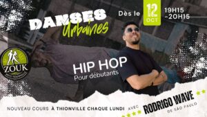 Hip-hop & danses urbaines les lundis à Thionville avec RODRIGO WAVE