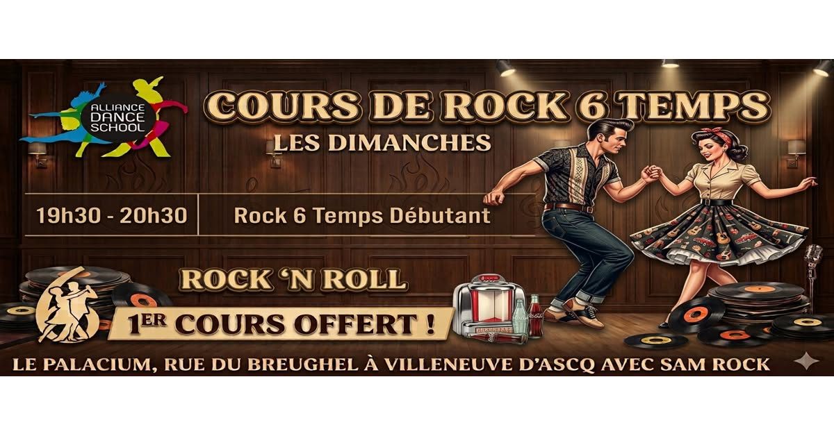 Initiation Rock 6 Temps (Rock N Roll) – Dimanche dès 19h30 au Palacium de Villeneuve D&rsquo;Ascq