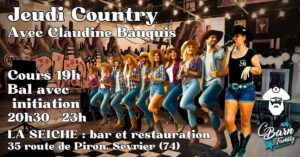 🪕 Jeudi Country à la Seiche avec Claudine Bauquis : cours et bal avec initiation (sevrier, 74)