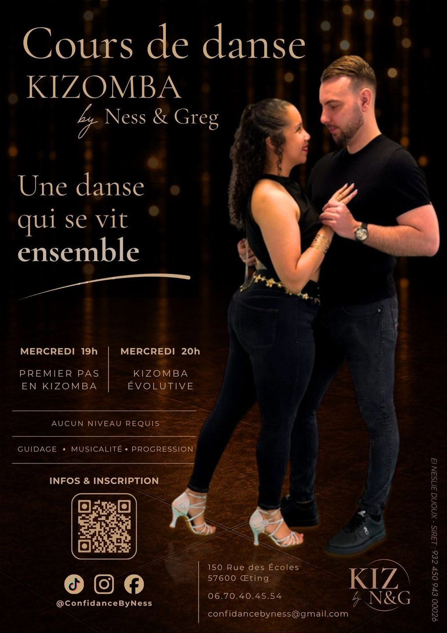 Kizomba Évolutive | Danse à 2 intermédiaire à Œting 💃🕺