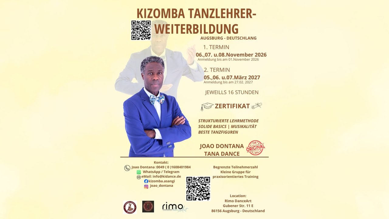 KIZOMBA TANZLEHRER-WEITERBILDUNG MIT ZERTIFIKAT