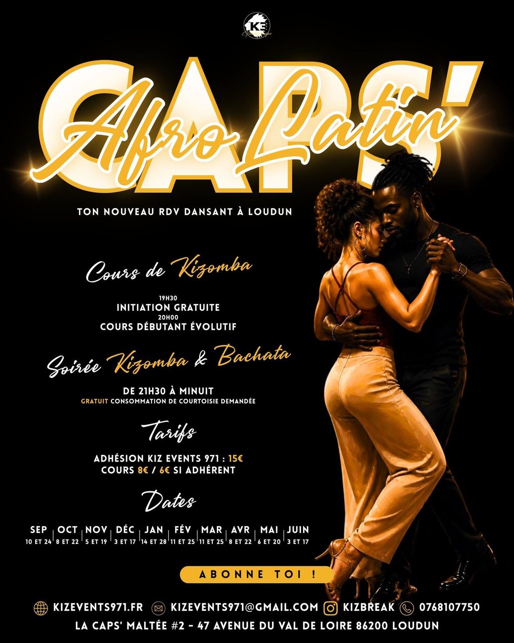 La Cap&rsquo;s Afro Latin – Soirée Kizomba & Bachata – Loudun