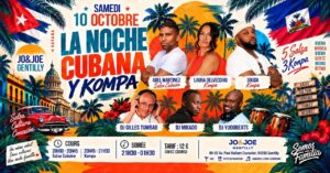La Noche Cubana Y konpa – Laura Delvecchio& Douda/Adel Martinez – Samedi 10 Oct – Jo&Joe Gentilly