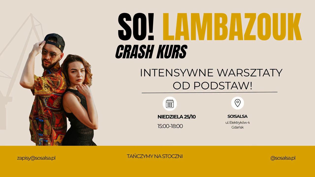 💃🏽LAMBAZOUK – WARSZTATY OD PODSTAW Z KATE I BRYAN&rsquo;EM💃🏽