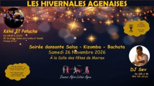 Les Hivernales Agenaises – avec Kéké El peluche – Soirée 3S – 2B – 2K Dj Sev – Asso DALA