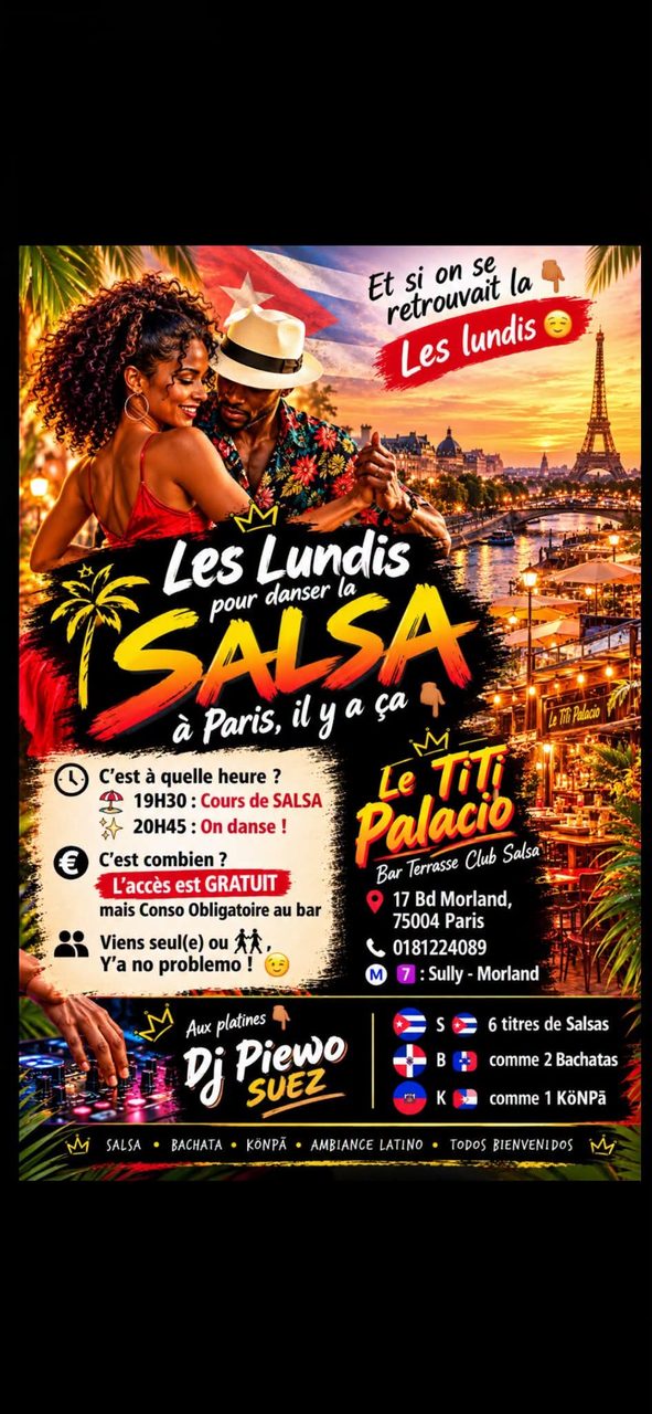 Lundi / Soirée SALSA by TiTi Palacio Paris