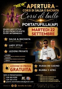 Martedì 22 Settembre  »OPEN DAY » Lezione di prova Gratuita • Corsi Di Ballo • Tufilla Ascoli Piceno