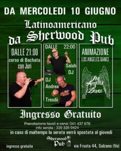 MERCOLEDI LATINOAMERICANO, SHERWOOD PUB SALZANO
