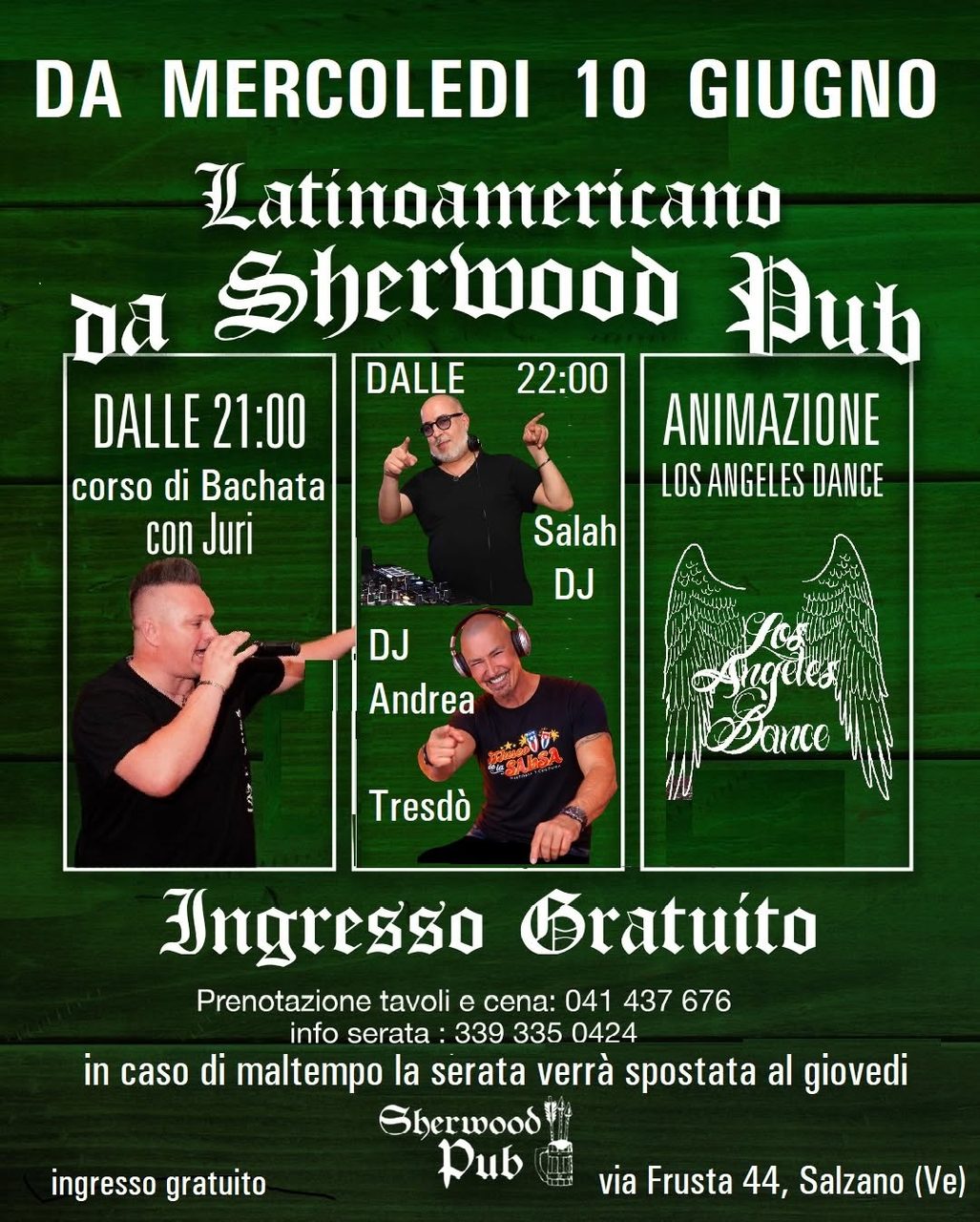 MERCOLEDI LATINOAMERICANO, SHERWOOD PUB SALZANO