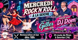 🕺 Mercredi 30 septembre Rock&rsquo;n&rsquo;roll à La Seiche : cours avec Gilles, soirée avec Dj Dom