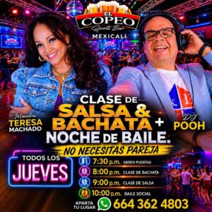 MEXICALI – CLASE DE SALSA & BACHATA + NOCHE DE BAILE.