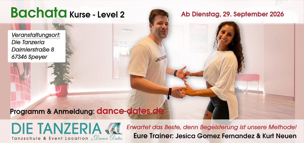 Neue Bachata Tanzkurs für leicht Fortgeschrittene / Mittelstufe in Speyer