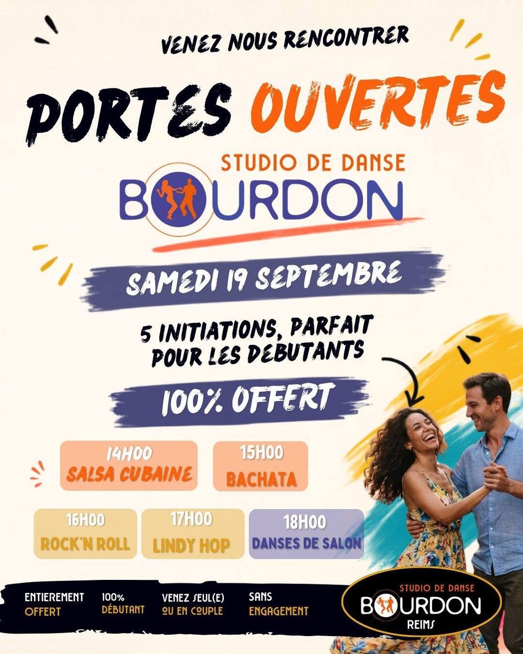 [NOUVELLE DATE] Portes Ouvertes & Initiations Gratuites 💃🕺 | Studio Bourdon