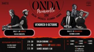 ONDA – soirée mensuelle SBK2 – Salsa Bachata Kizomba Konpa ( kompa)