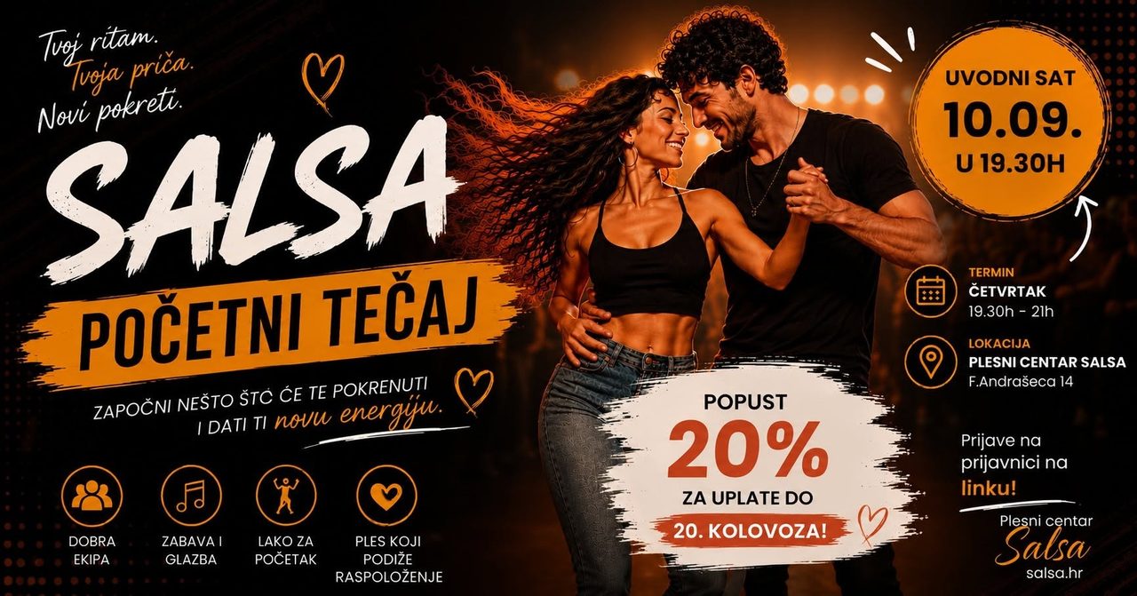 POČETNI TEČAJ SALSE – rujan 2026.