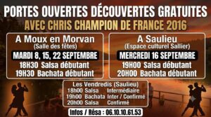 Portes ouvertes Salsa Bachata à Saulieu et Moux en Morvan