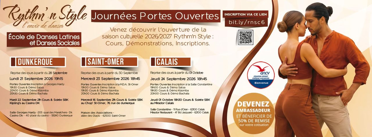 Portes Ouvertes & Soirée Rythm&rsquo;n Style Calais (Salsa, Bachata, Kizomba)