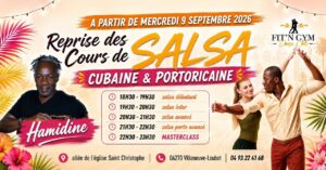 RENTREE SALSA AVEC HAMIDINE SEMAINE DECOUVERTE DU 07 AU 18 SEPTEMBRE 2026