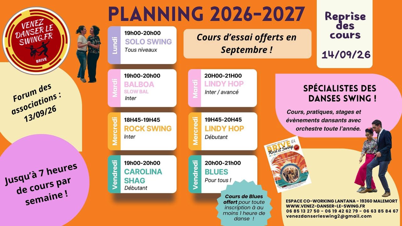 Rentrée Venez Danser Le Swing – Saison 2026/2027
