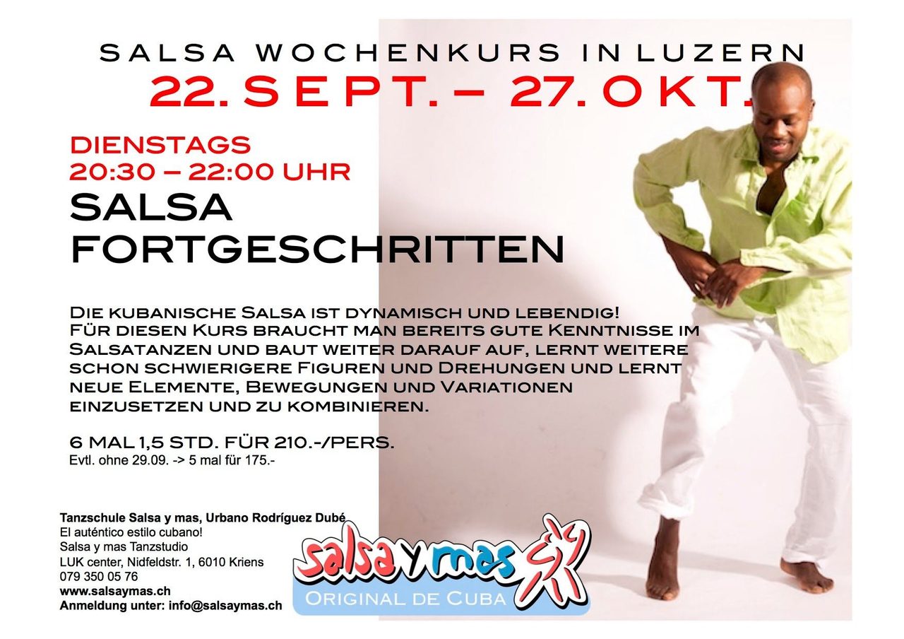 Salsa Cubana Fortgeschritten Wochenkurs in Luzern