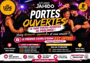 🔥KIZOMBA&BACHATA TARIFS PORTES OUVERTES PROLONGÉS – 1ER COURS OFFERT À PARIS 11💃