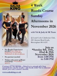 💃🕺 SALSA KING – 4 WEEK NOVEMBER RUEDA COURSE 🕺💃