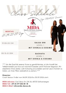Salsa On1 & Bachata Einsteigerkurs @ MIDA by Svenja & Cosimo