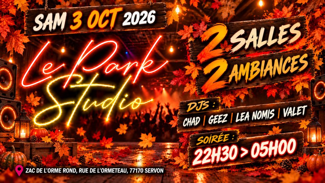Samedi 3 Octobre 2026 – Kizomba Party – 2 Salles – Le Park Studio