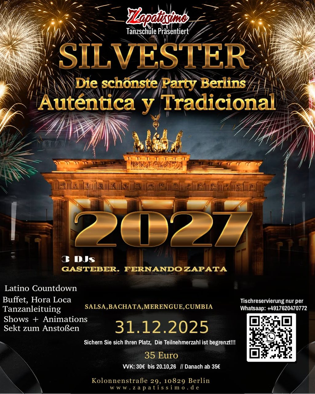 Silvester 2027 Zapatissimo Salsa Traditional y Auténtico Berlin