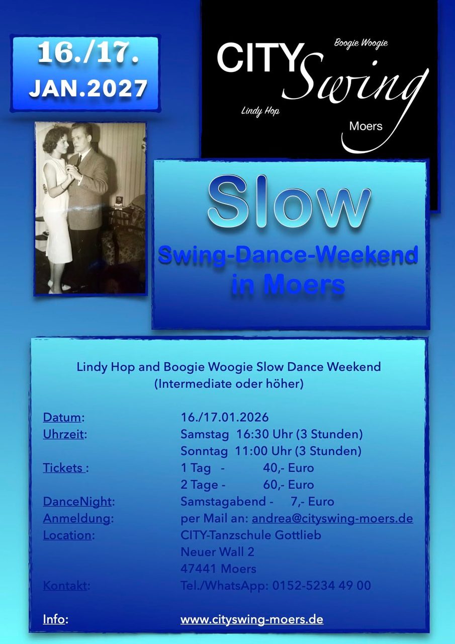 Slow Swing Dance Weekend in Moers (Lindy Hop / Boogie Woogie)