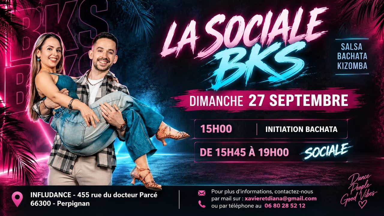 💃🕺 Sociale Bachata – Dimanche 27 septembre 💃🕺