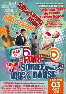 Soirée 100% Danse : 50% Swing et Rock et 50% Latino + initiation à 20h