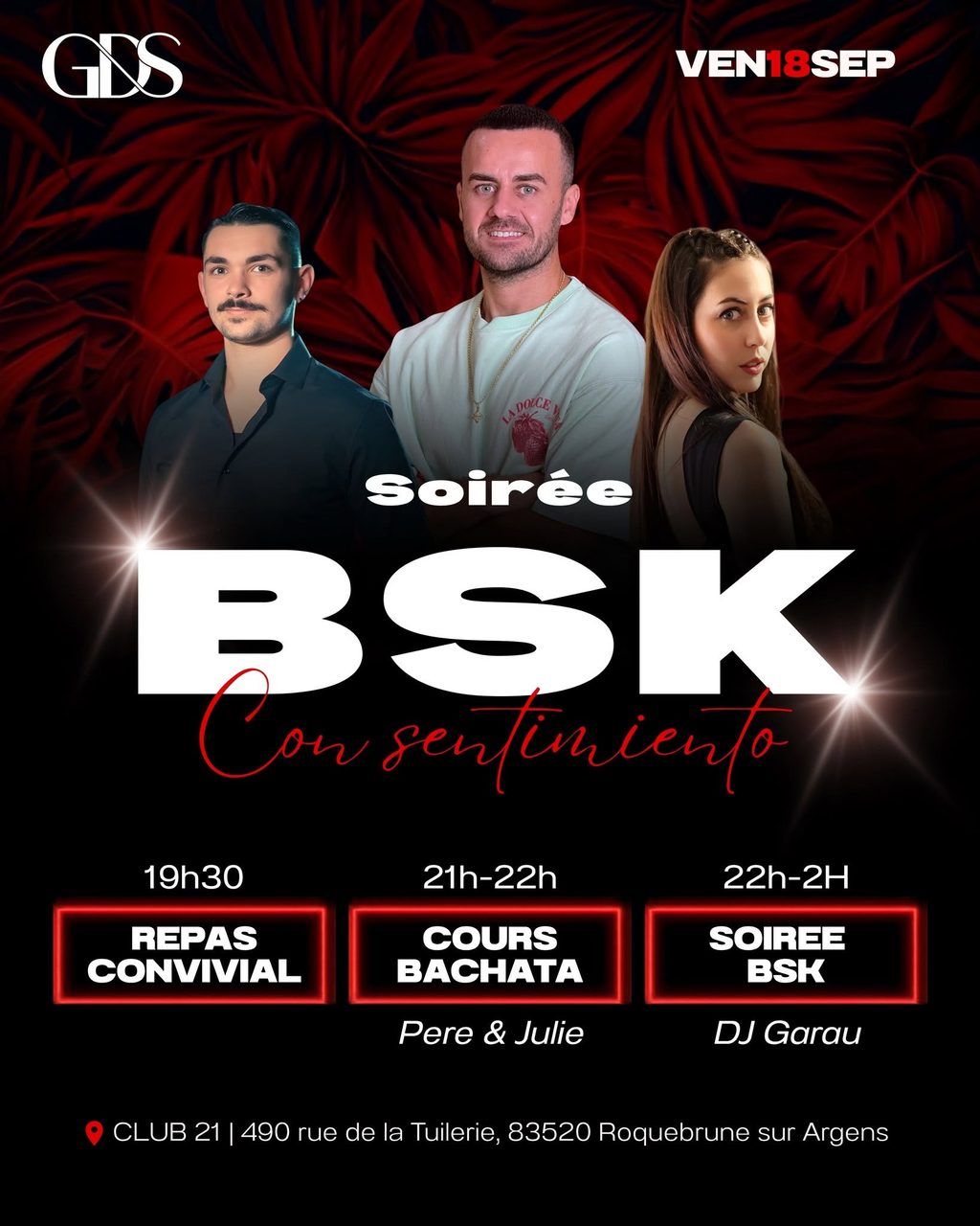 ❤️‍🔥 SOIRÉE BSK con Sentimiento ❤️‍🔥 | CLUB 21 Roquebrune ✨