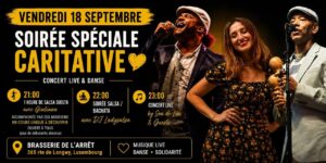Soirée caritative avec Concert live Son de Lux/ 1h de Salsa suelta by Giuliana avec live musicien