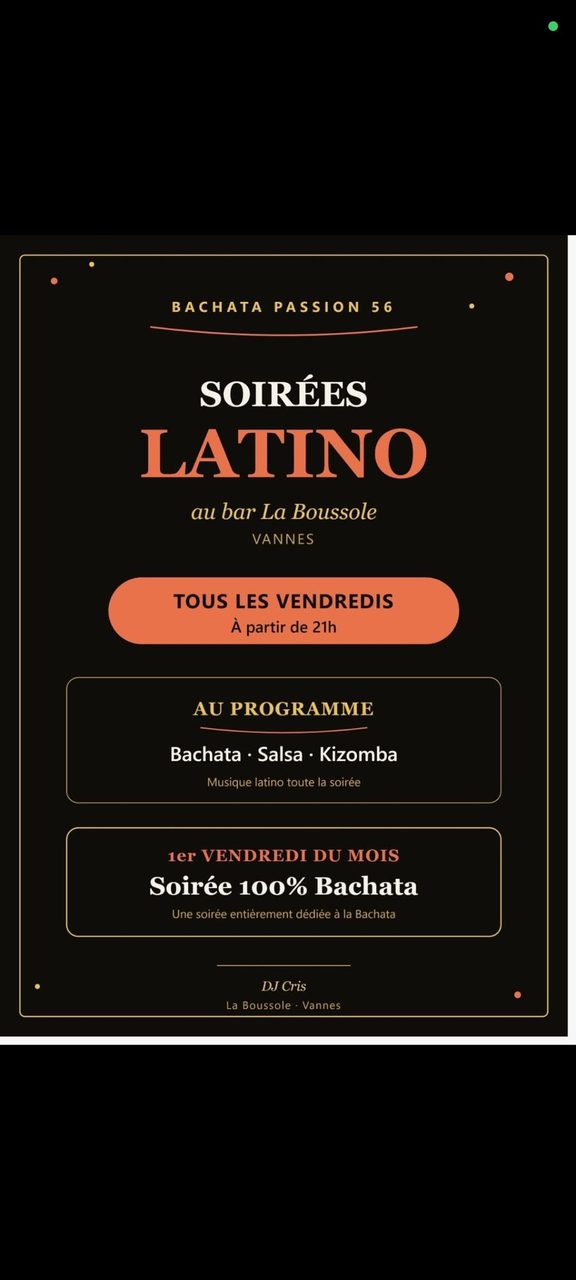 Soirée latino à la Boussole 💯/💯 Bachata ou SBK