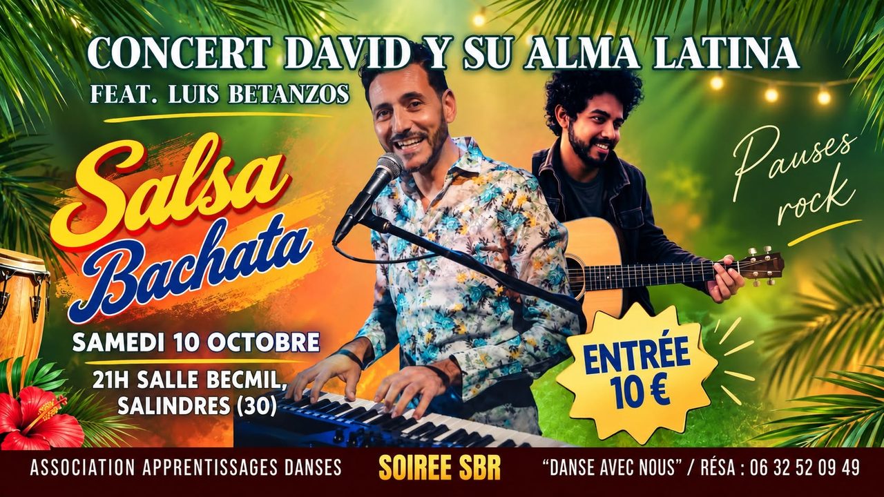 Soirée Latino avec David Y Su Alma Latina | Salle Becmil Salindres | Danse avec Nous |
