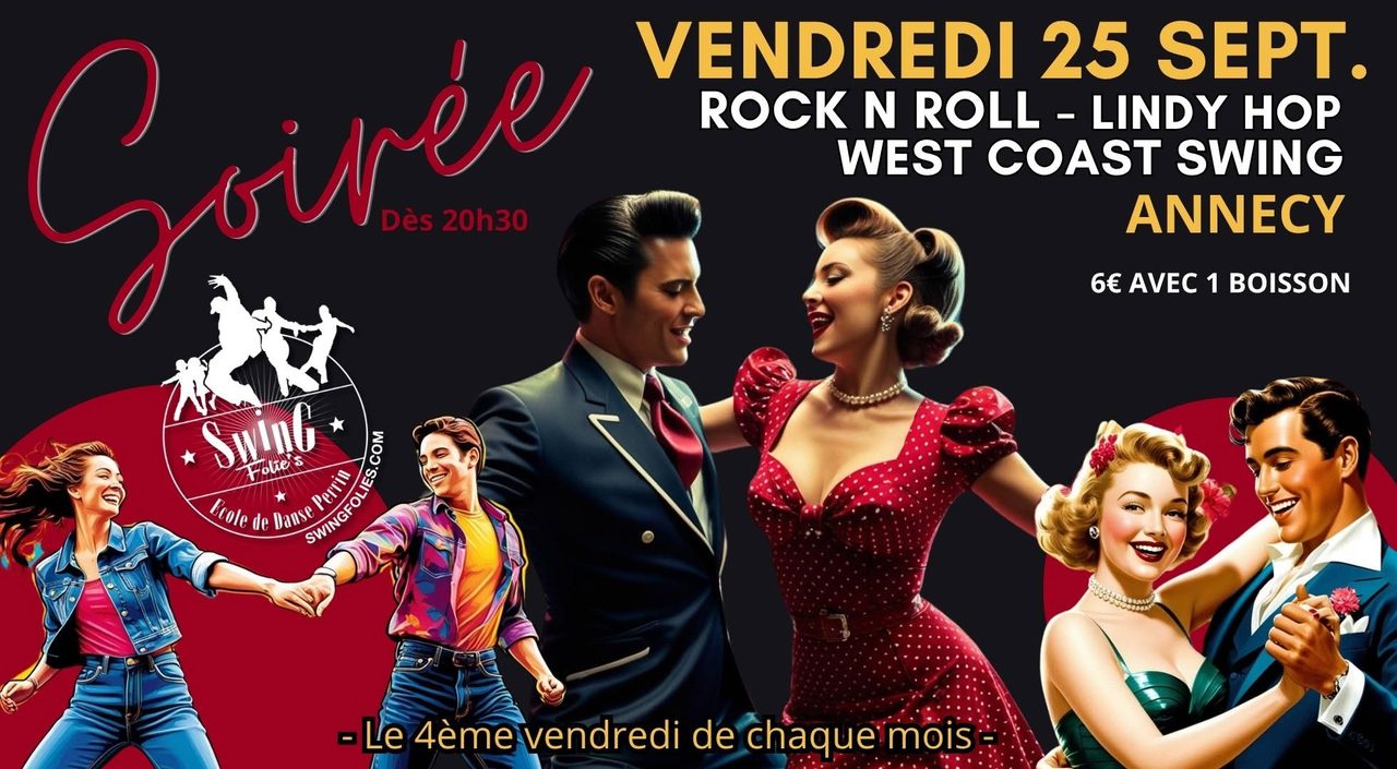 Soirée Lindy Hop – Rock n Swing – West Coast Swing + Bachata