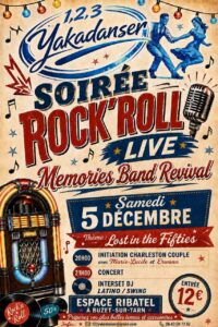 Soirée Rock&rsquo;n&rsquo;roll Live avec Memories Band Revival