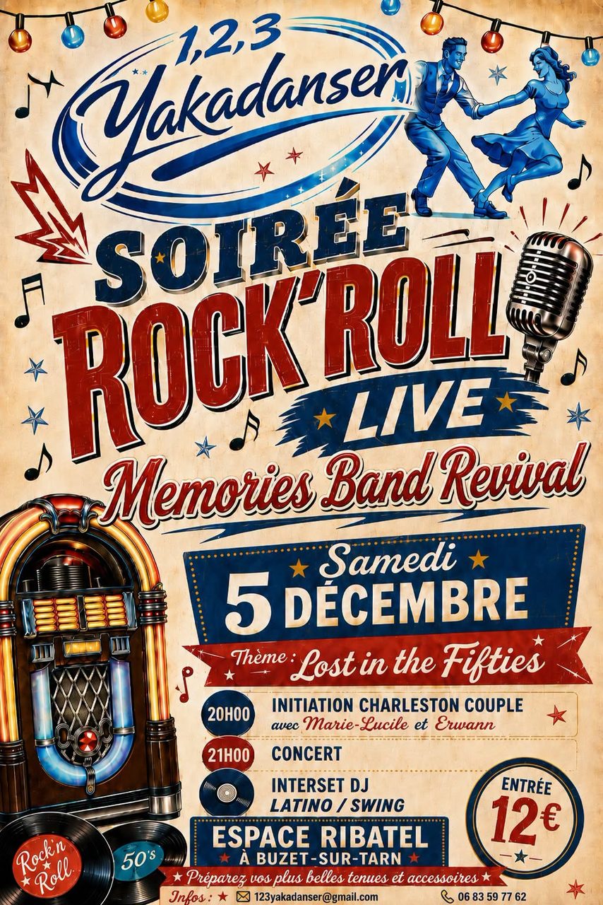 Soirée Rock&rsquo;n&rsquo;roll Live avec Memories Band Revival