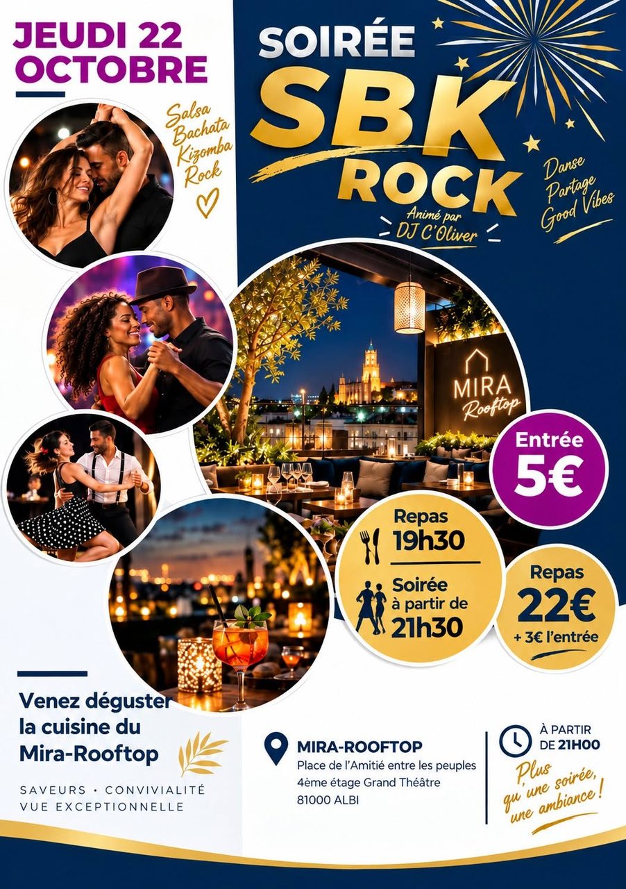 Soirée S.B.K.Rock au MIRA ROOFTOP à ALBI