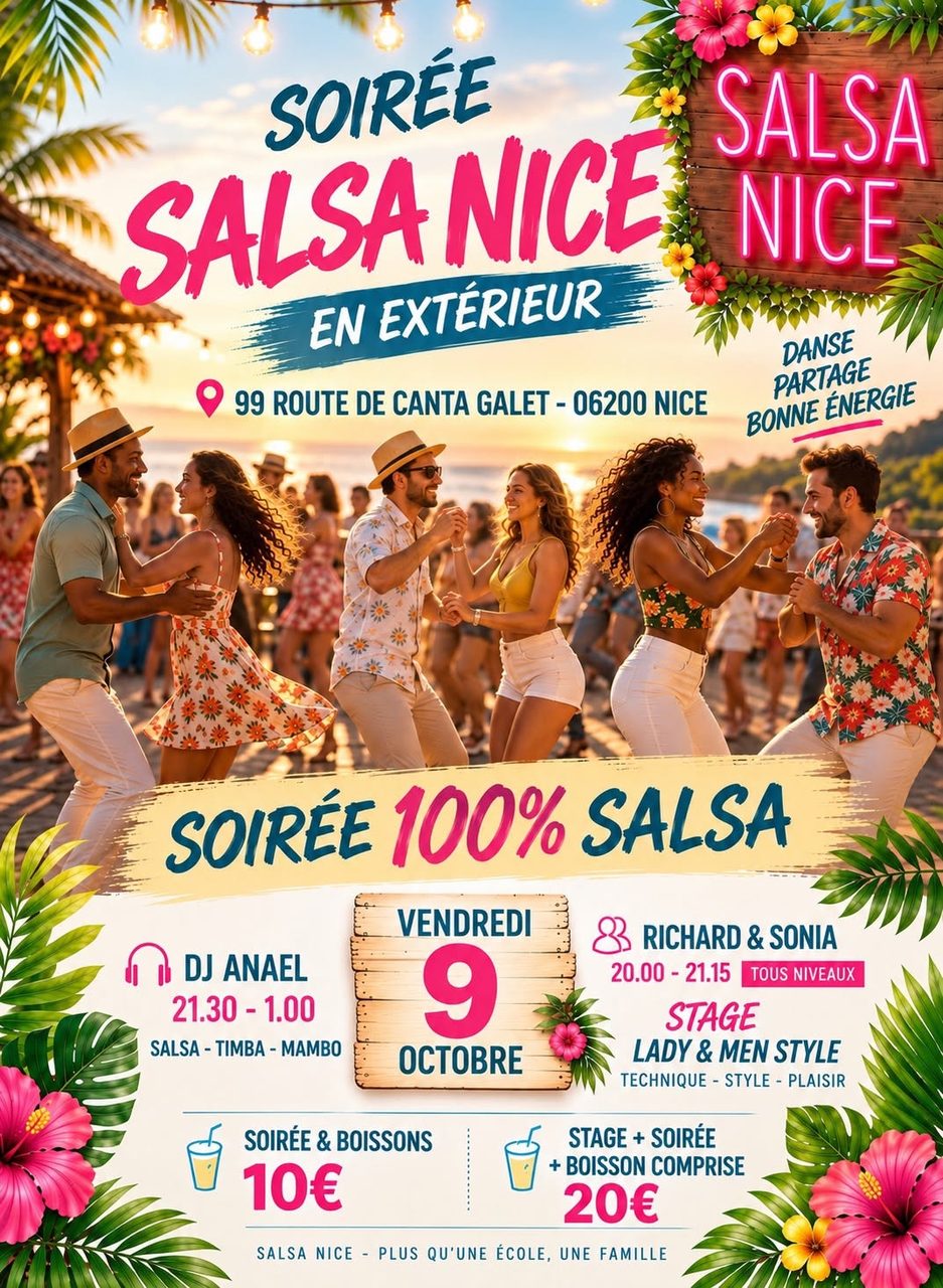 SOIRÉE SALSA NICE 100% salsa / Stage lady & men style