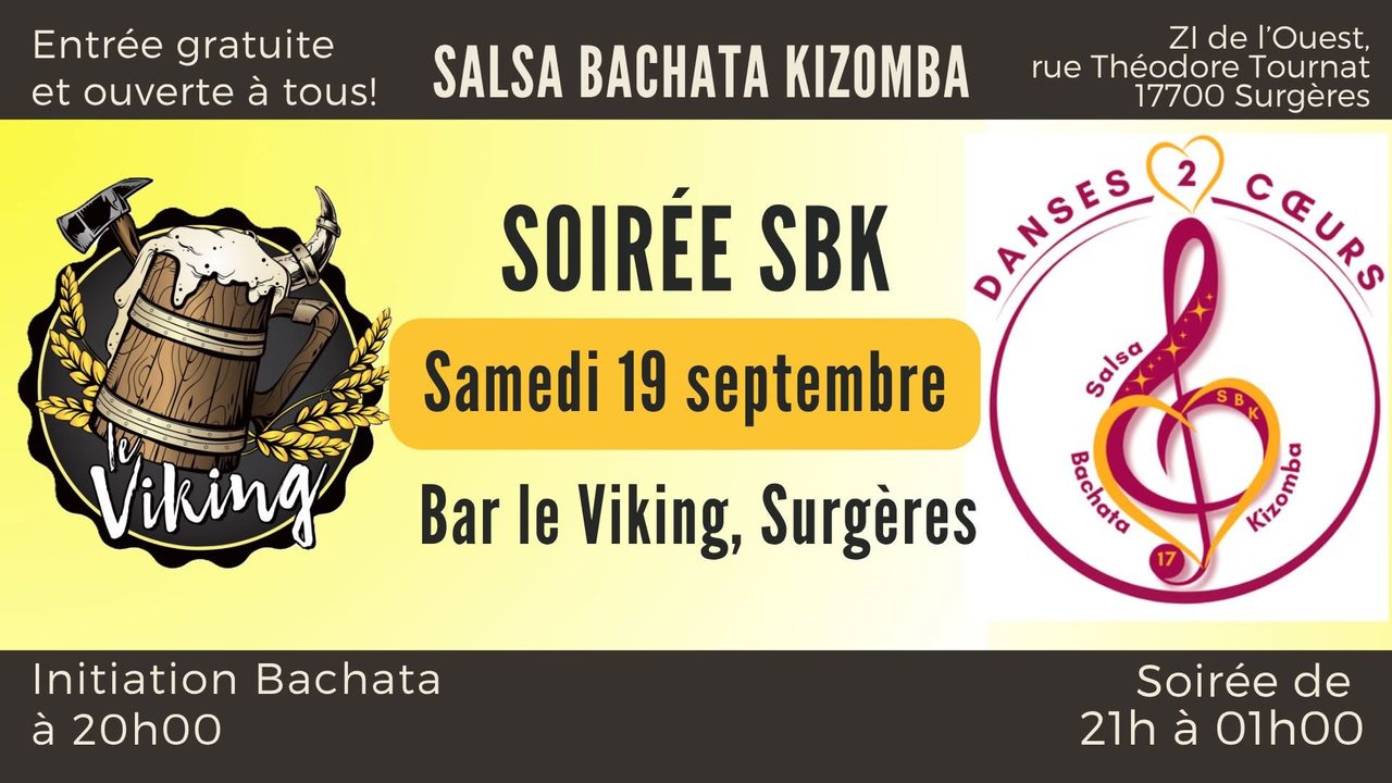 Soirée SBK Initiation Bachata Le Viking Surgères