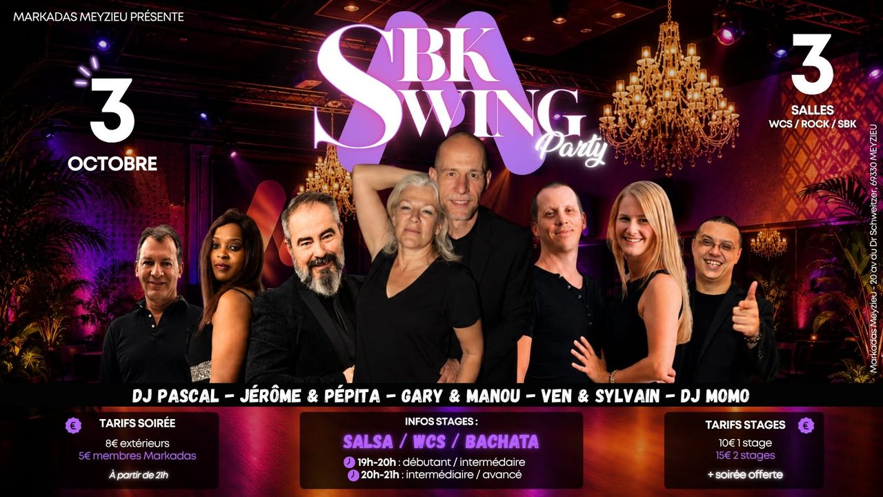 Soirée SBK SWING Party – Samedi 3 octobre 🥂