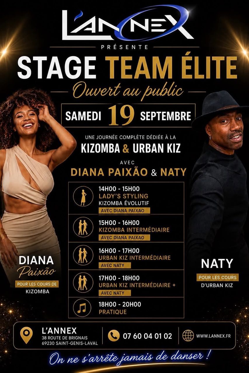 🔷STAGE ÉLITE INTENSIF KIZOMBA🔷OUVERT AU PUBLIC 🔷