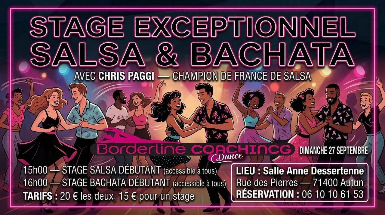 Stage Salsa Bachata avec Chris à Autun Dim 27 Septembre