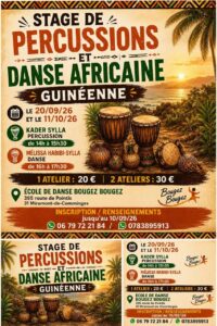 stages danse et percussion africaine