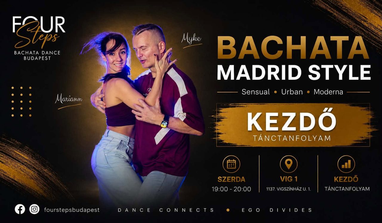 Szeretnél Bachatát táncolni? / Kezdő Tanfolyam / Minden szerdán 19.00-20.00