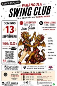 Tardeo de los Domingos en Farandula Swing Club. Ritmos Latinos.