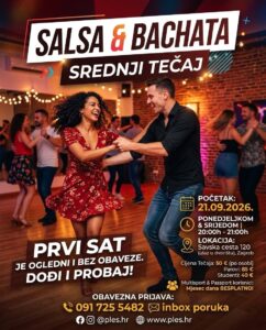 💃 Tečaj Salsa & Bachata za srednje plesače od 6 mjeseci do 2 godine plesnog iskustva 💃🏻