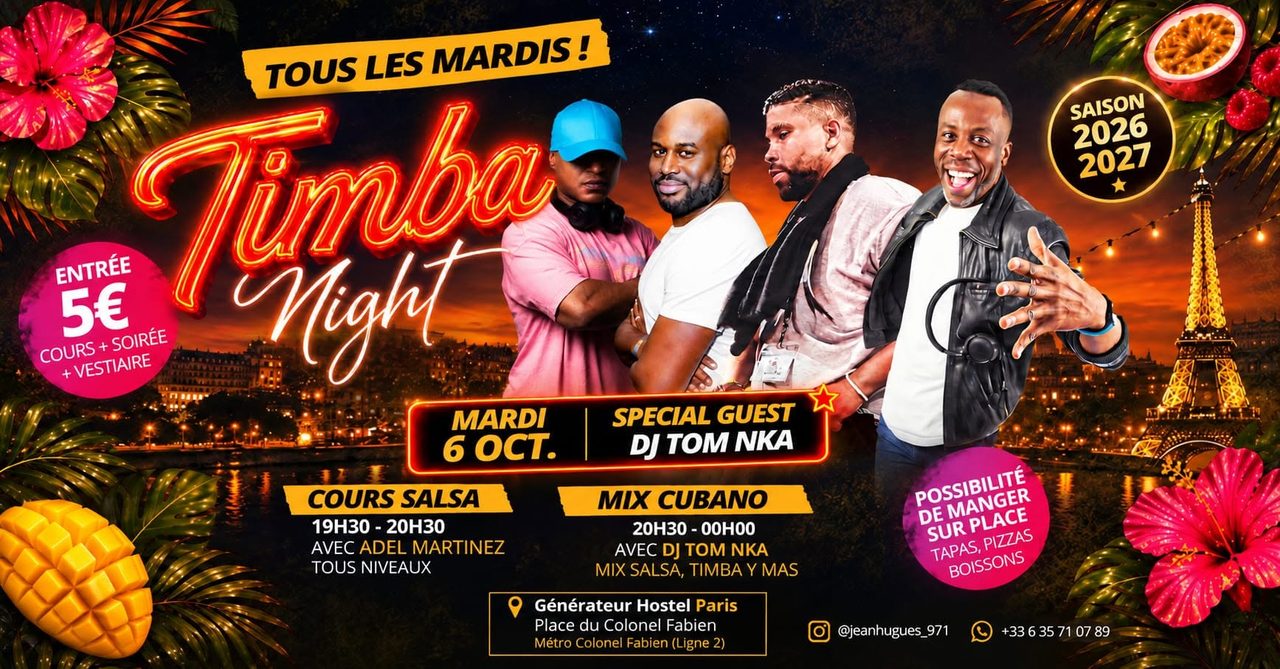 Timba Night – Tous les mardis – Generator Paris